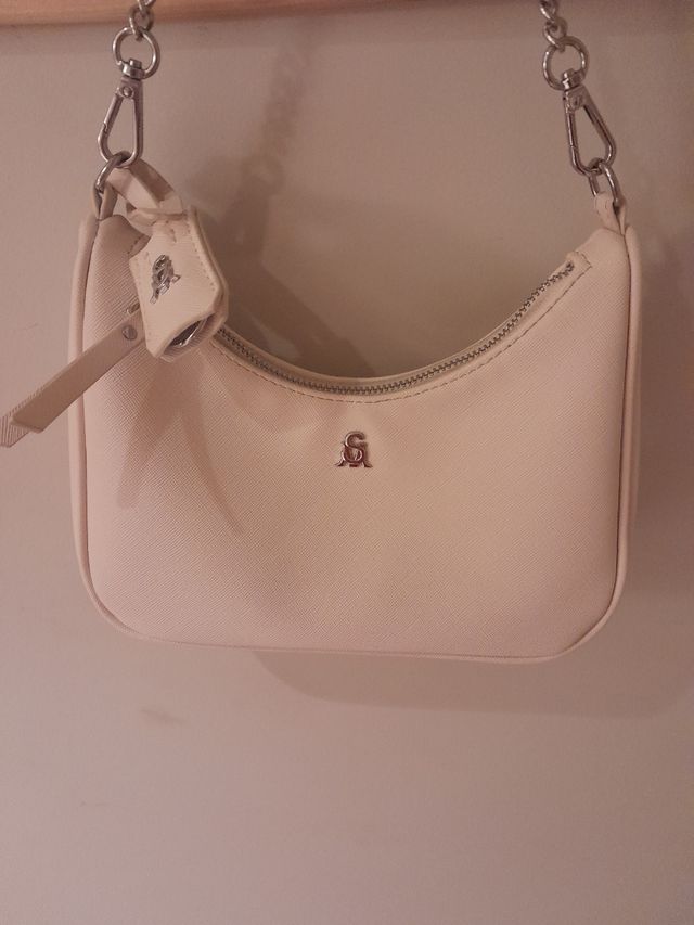 Bolso bandolera beige blanco