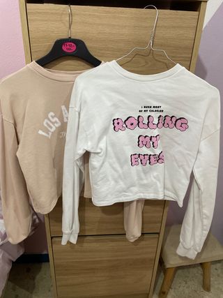 2 Sudaderas: Rosa y Blanca