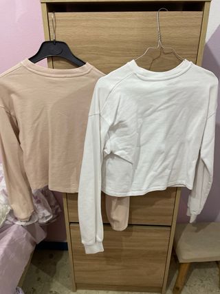 2 Sudaderas: Rosa y Blanca