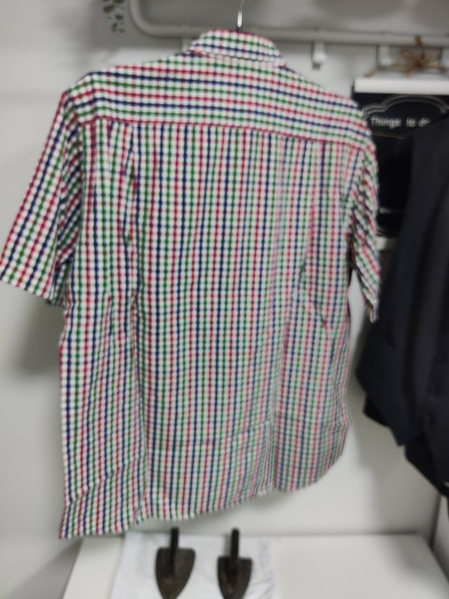 Camisa cuadros azul, rojo, verde, blanco, 5XL