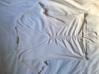 Top blanco de canalé