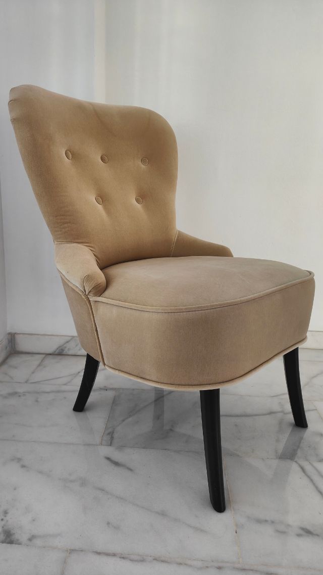 Sillón terciopelo beige