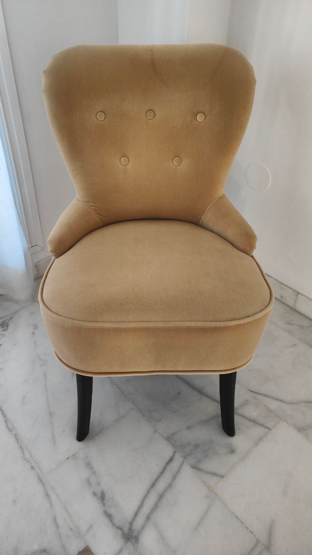 Sillón terciopelo beige