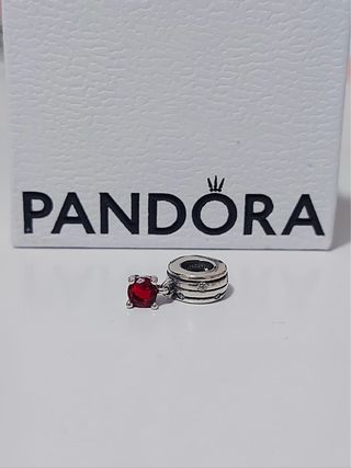 Charm Pandora Rojo Plata