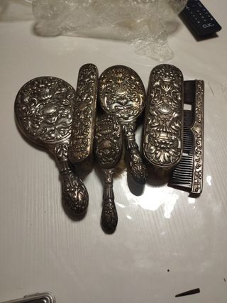 Juego tocador plata antigua 4 España