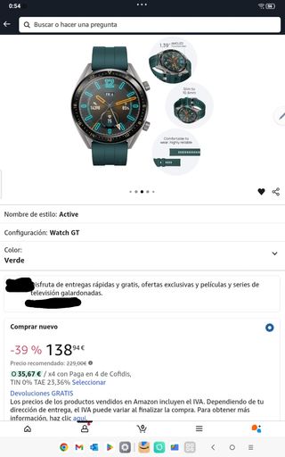 SMARTWATCH RELOJ INTELIGENTE HUAWEI GT