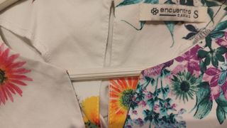 Vestido de flores blanco, talla S/36