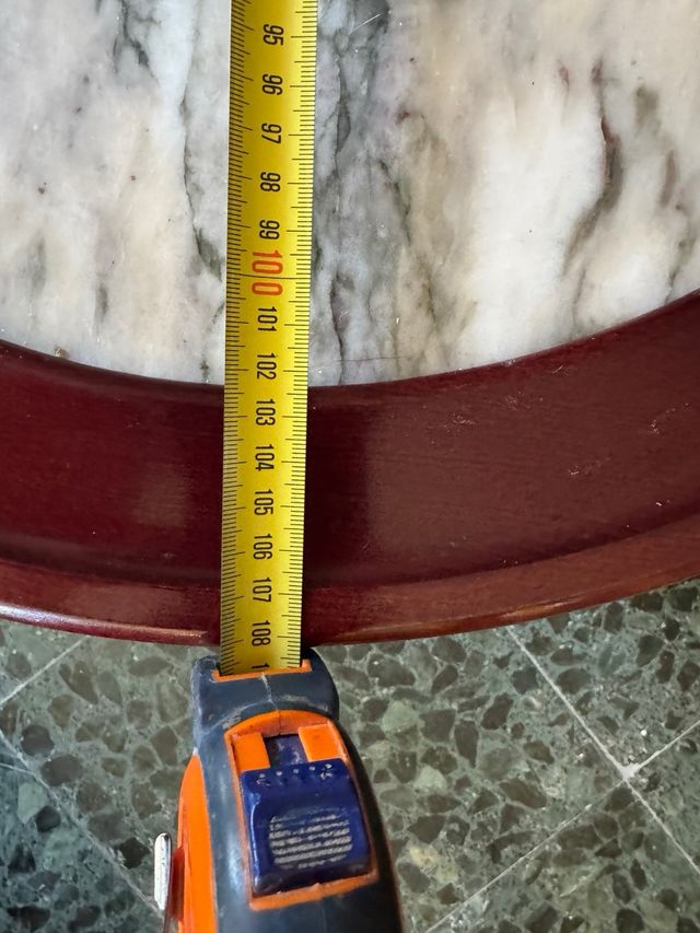 Mesa ovalada mármol-madera