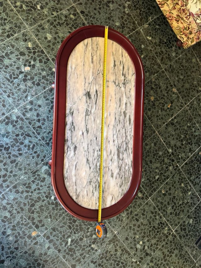 Mesa ovalada mármol-madera