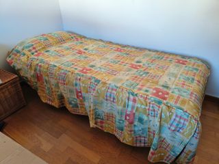 Colcha tipo patchwork multicolor 