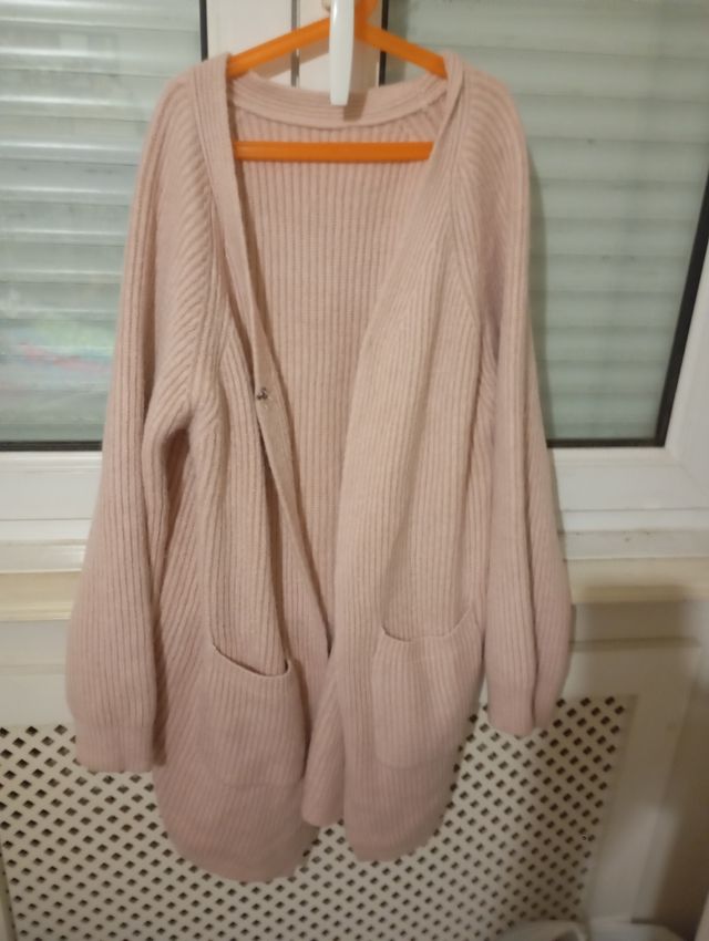 Chaqueta cárdigan rosa claro