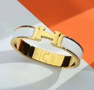 Pulsera Hermès | Dorado y Blanco