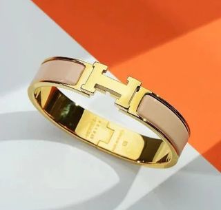 Pulsera Hermès | Dorado y Blanco