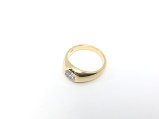 sortija oro 18k con piedra con diamante t. 13,5 (17,04 mm)
