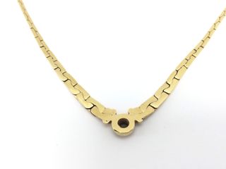 gargantilla oro 18k con piedra con diamante 21cm 