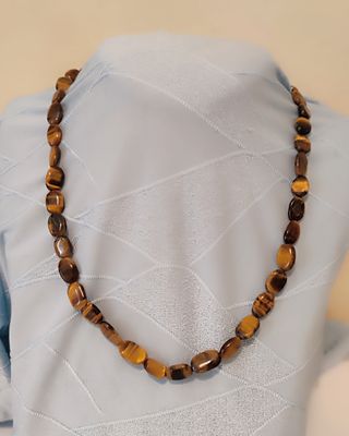 Collana occhio di tigre marrone-oro