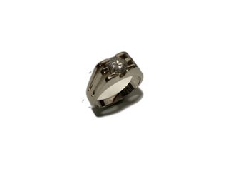anillo oro 18k con piedra con diamante