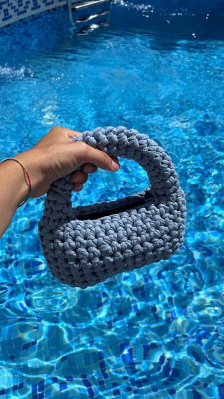 Bolso crochet azul marino