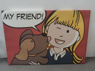 Cuadro infantil - Perro y niña