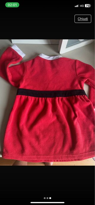Vestito Babbo Natale bimba 9-12 mesi