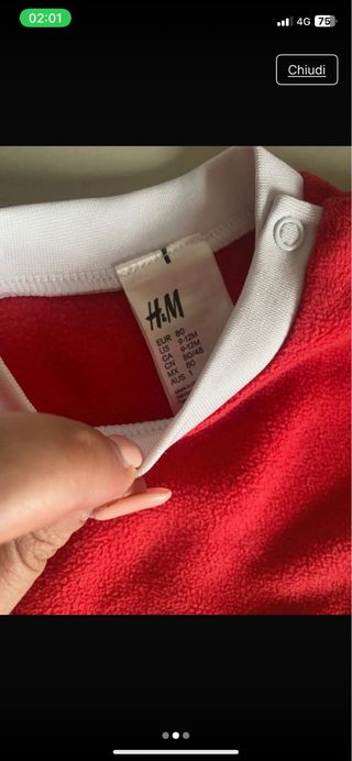 Vestito Babbo Natale bimba 9-12 mesi