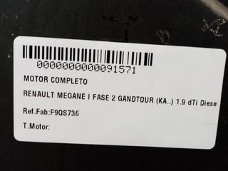 Motor completo f9qs736 renault megane i fase 91571