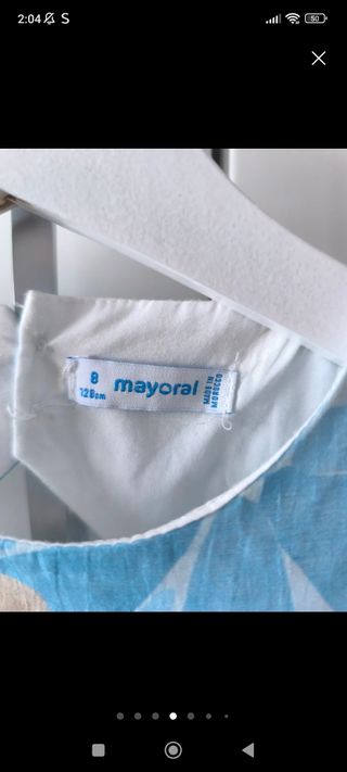 Vestido ceremonia y chaqueta mayoral lino talla 8 
