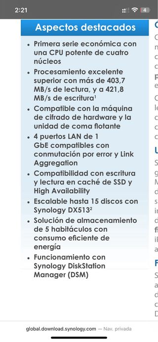 Synology 1515 NAS (5 bahías) + 5 discos WD Red 4T