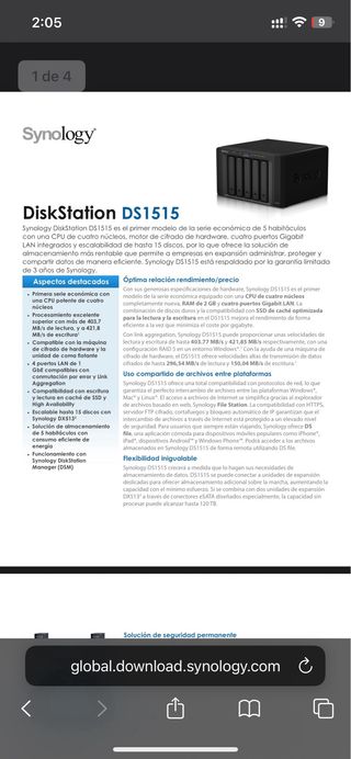 Synology 1515 NAS (5 bahías) + 5 discos WD Red 4T