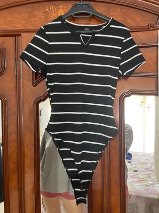 Body azul rayas Shein Petite M