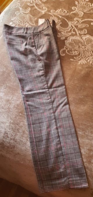 Pantalones cuadros gris-rojo