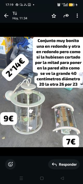 2 lámparas - Techo y pared - Blancas