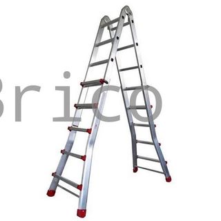 Escalera Telescópica Aluminio 4+4 Pestaña