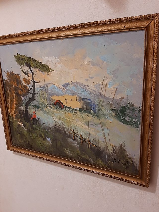 Quadro olio paesaggio vintage