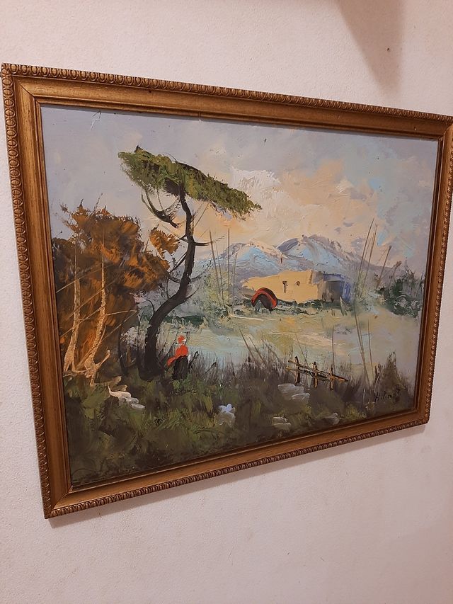 Quadro olio paesaggio vintage