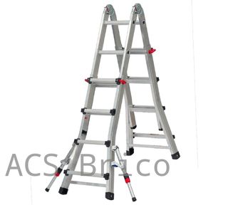 Escalera Telescópica Aluminio 4+4 Peldaños Teleflex