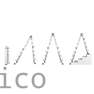 Escalera Telescópica Aluminio 4+4 Peldaños Teleflex