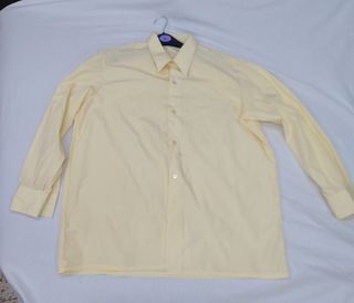 Camicia da ufficio casual elegante da uomo L gialla 