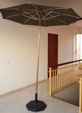 Sombrilla acero inoxidable + base