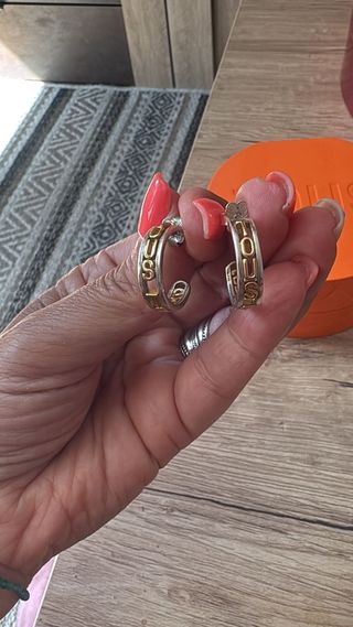 Pendientes Tous logo dorados plata