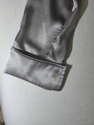 Blusa satinada plata talla M Susana-Eva