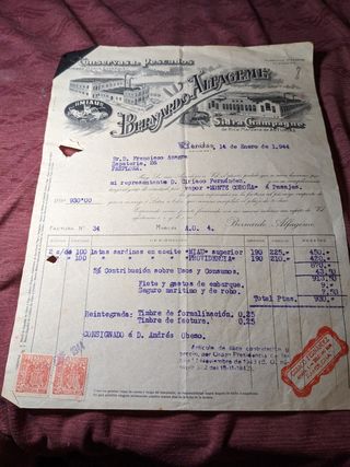 Facturas antiguas  con sellos comerciales 