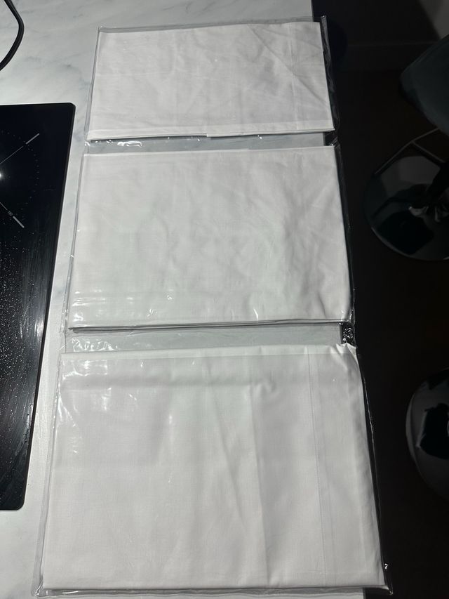 4 Juegos sábanas blancas algodón