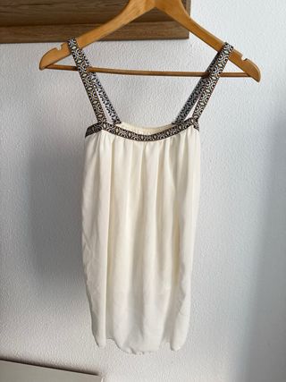 Top blanco HM boho talla S