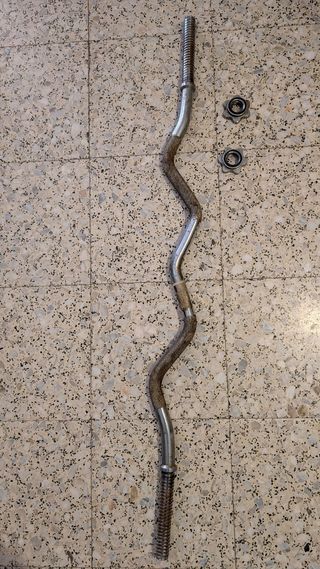 Barra Curl + Pesas 16kg