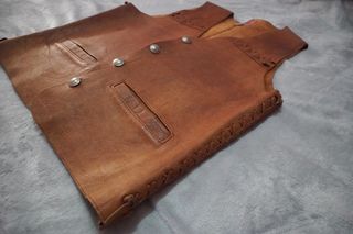 Chaleco piel Hovana vintage