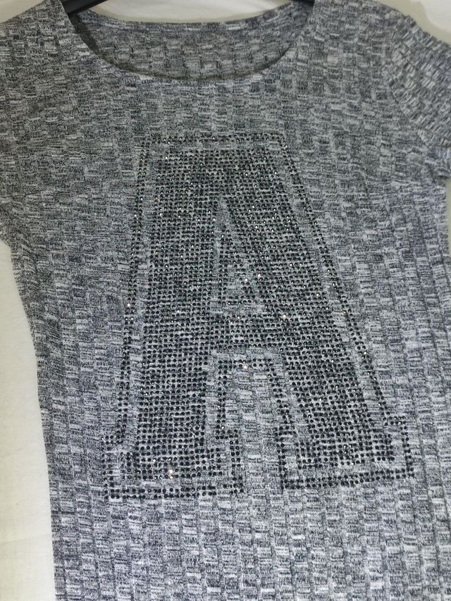 Abito in maglia autunnale grigio taglia L XL fashion texture