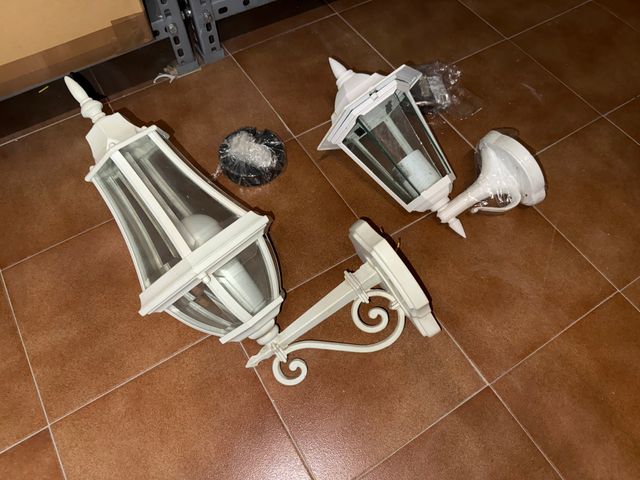 2 Faroles Exterior Blancos aluminio