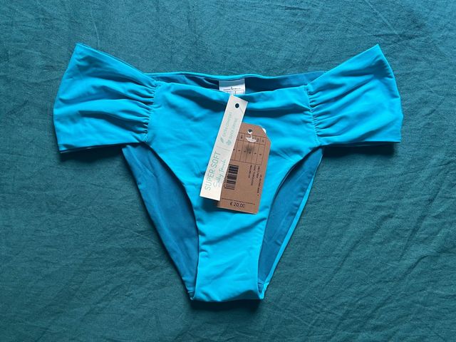 Braguita con drapeado bikini turquesa talla S