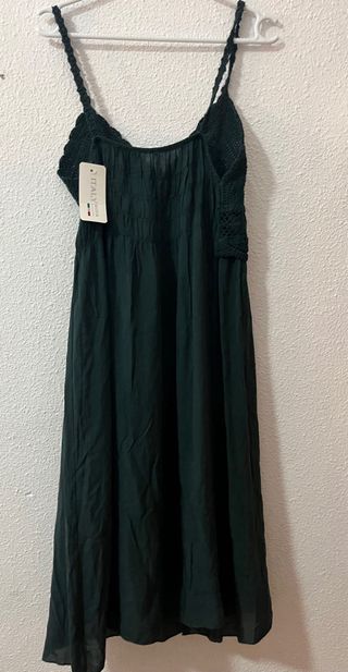 Vestido crochet verde tirantes